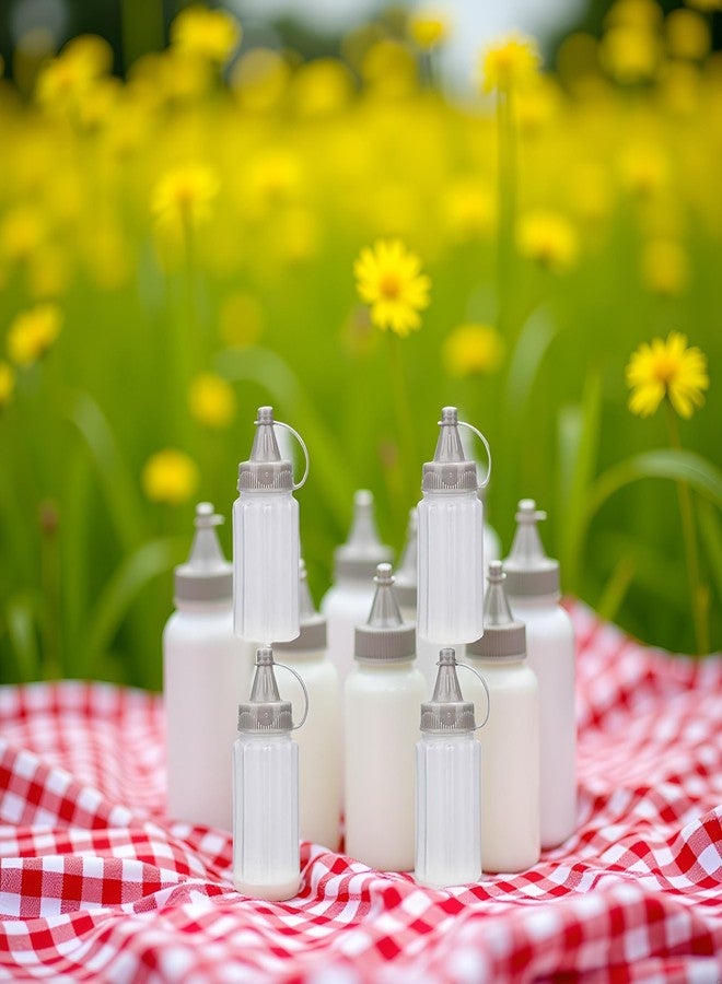 BWESOO 4 Pcs White Plastic Squeeze Condiment Bottles,Mini Sauce Jam Squeeze Bottle, Ketchup Honey Bottle,Salad Dressing Container for Lunch, BBQ, Camping Condiment Squeeze Bottles - Image 5